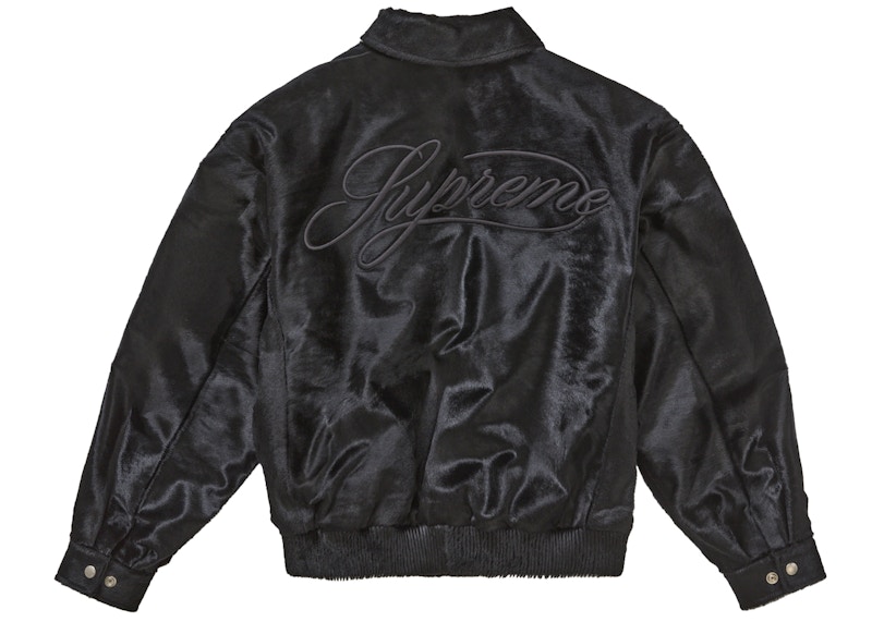 Lookbook Supreme 小马毛黑色棒球夹克