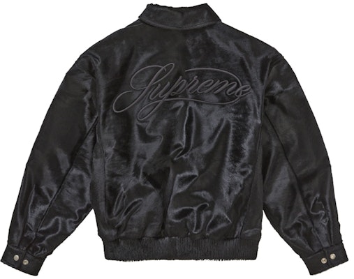 Supreme 小马毛黑色棒球夹克 Lookbook Supreme 小马毛黑色棒球夹克