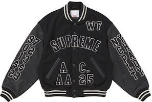 Supreme Praises Varsity Jacket Black Supreme Praises Varsity Jacket Black
