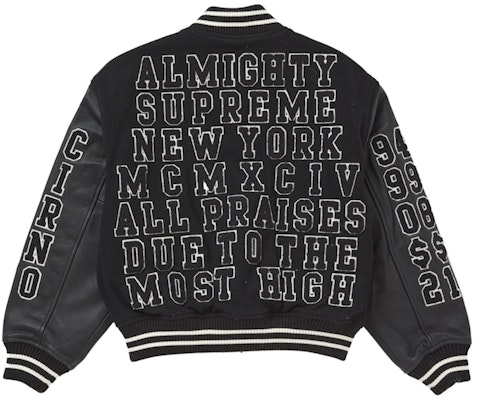 Supreme Praises Varsity Jacket Black Lookbook Supreme Praises Varsity Jacket Black