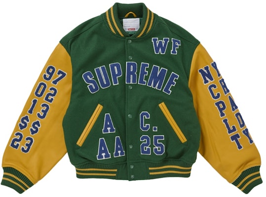 シュプリーム プレーゼス バーシティジャケット グリーン Buy シュプリーム プレーゼス バーシティジャケット グリーン