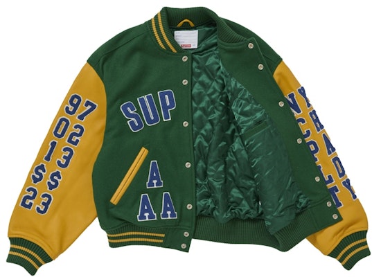 シュプリーム プレーゼス バーシティジャケット グリーン Order シュプリーム プレーゼス バーシティジャケット グリーン