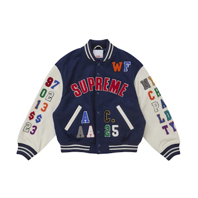 Supreme Praises Varsity Jacket Navy