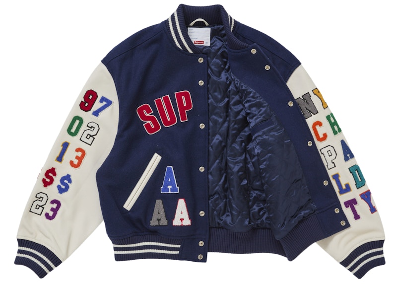 Order Supreme 联名款海军蓝学院夹克