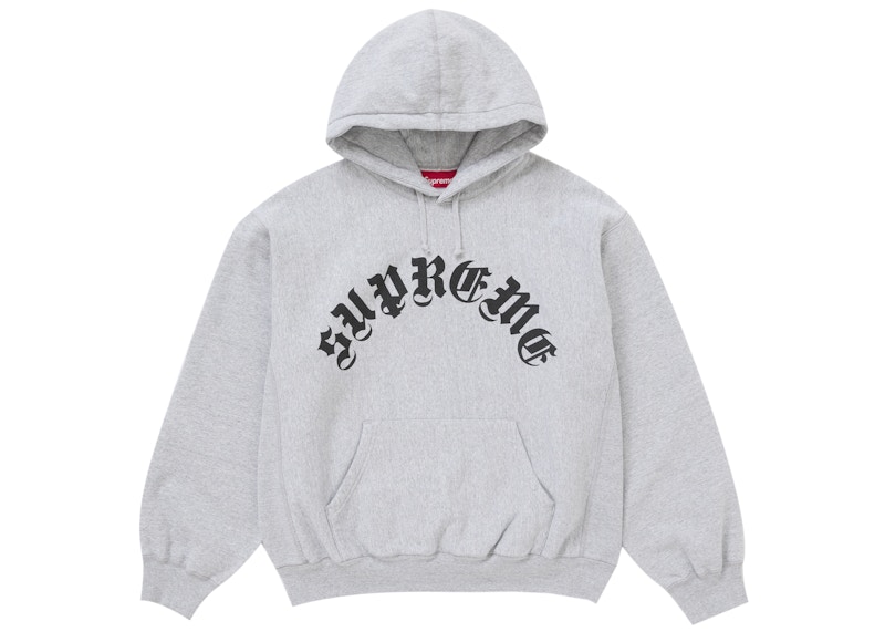 Buy Supreme 印花弧形連帽衫 淺灰色
