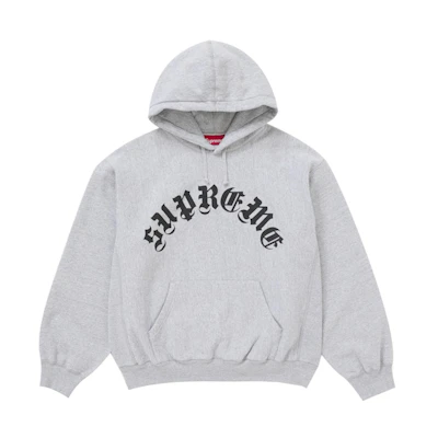 Supreme Printed Arc Hooded Sweatshirt Heather Grey