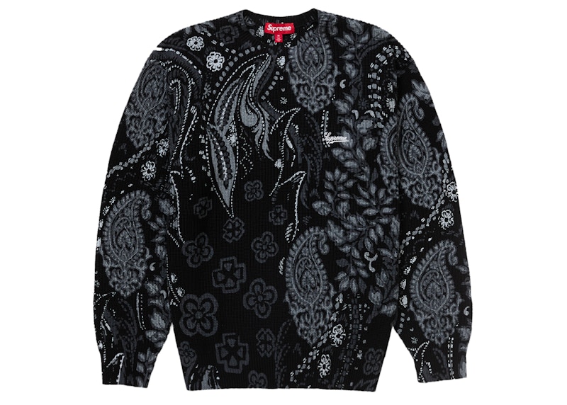 Supreme Printed Paisley Sweater Black