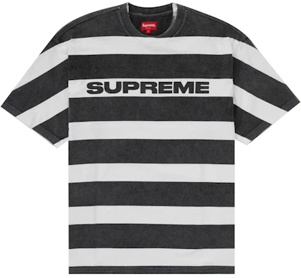 Supreme 条纹印花短袖上衣 黑色 Buy Supreme 条纹印花短袖上衣 黑色