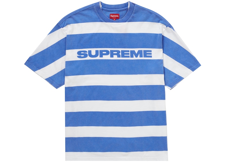 Buy Supreme Printed Stripe S/S Top Bright Blue