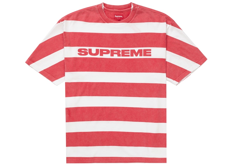 Supreme Printed Stripe S/S Top Red