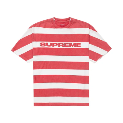 Supreme Printed Stripe S/S Top Red