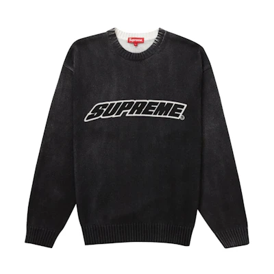 Supreme Printed Washed Sweater Black