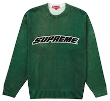 Supreme Printed Washed Sweater Olive Supreme Printed Washed Sweater Olive