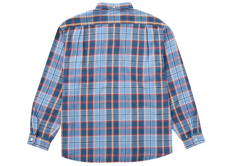 Supreme Pullover Plaid Flannel Shirt Blue 圖 2