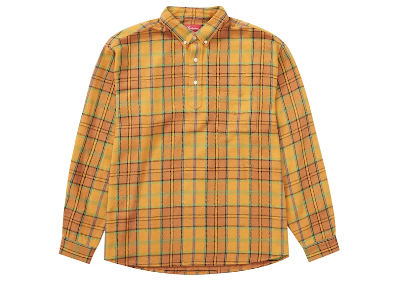Supreme Pullover Plaid Flannel Shirt Gold