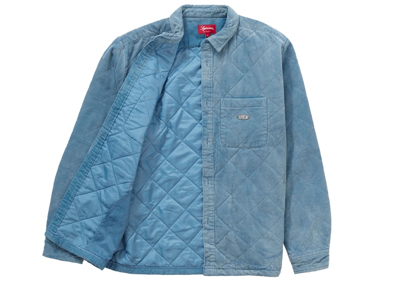 Supreme Quilted Corduroy Shirt Slate Blue 圖 2