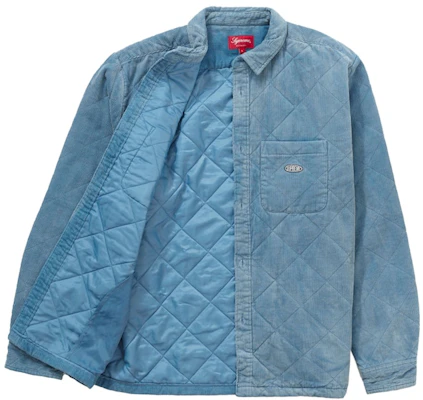 Supreme 绗缝灯芯绒衬衫 板岩蓝 Order Supreme 绗缝灯芯绒衬衫 板岩蓝