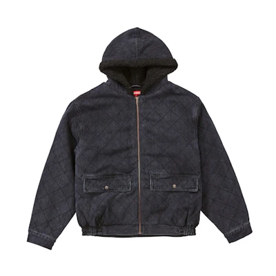 Supreme Quilted Denim Pilot Jacket Washed Black