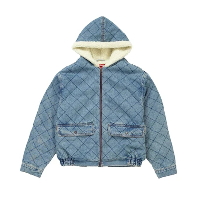 Supreme Quilted Denim Pilot Jacket Washed Blue