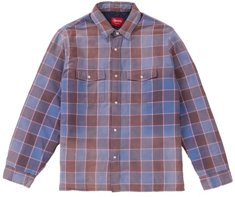 Supreme Quilted Faded Plaid Shirt Dusty Blue Buy Supreme Quilted Faded Plaid Shirt Dusty Blue