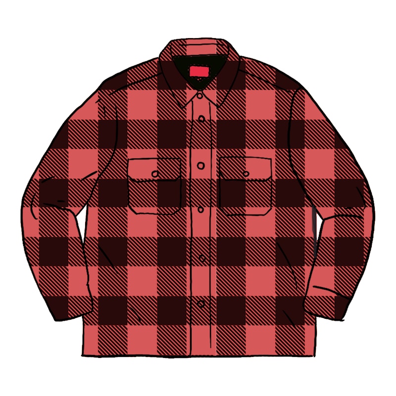 Buy Kemeja Flanel Berlapik Supreme Merah