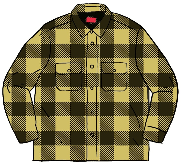 supreme-quilted-flannel-shirt-yellow