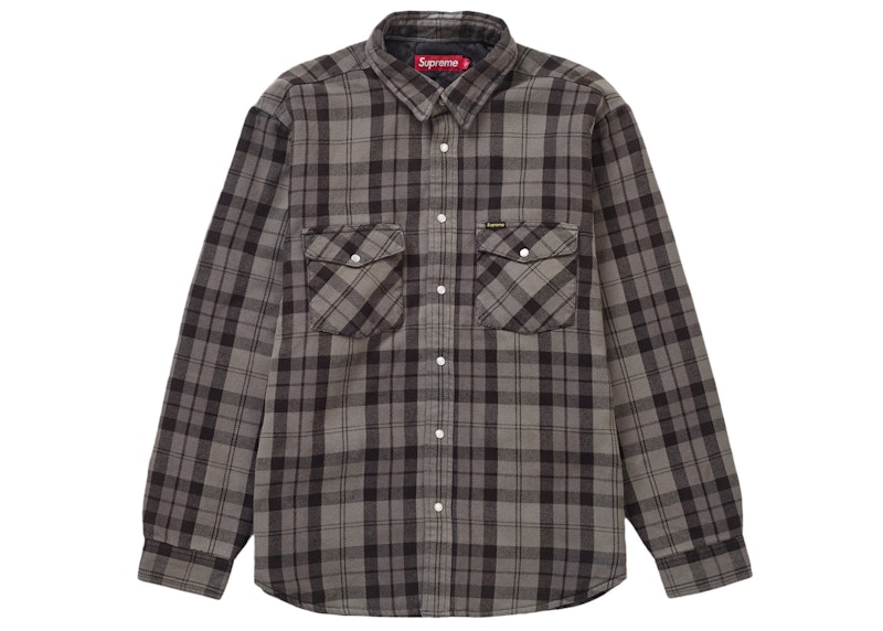 Supreme Quilted Flannel Snap Shirt Black