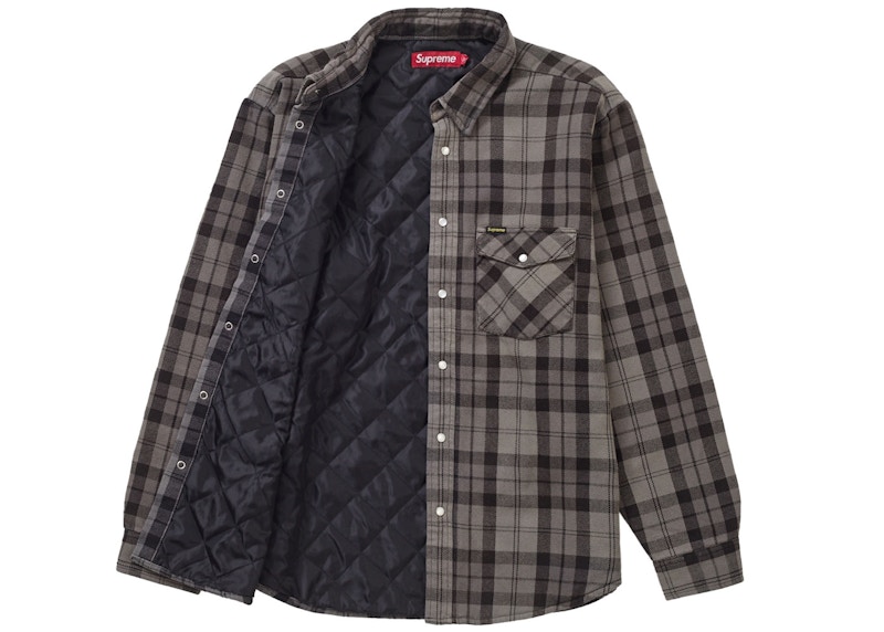 Order Supreme Quilted Flannel Snap Shirt Hitam