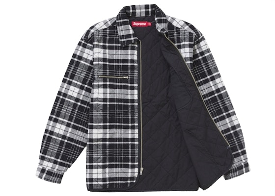 슈프림 퀼팅 플란넬 집업 셔츠 블랙 Order 슈프림 퀼팅 플란넬 집업 셔츠 블랙