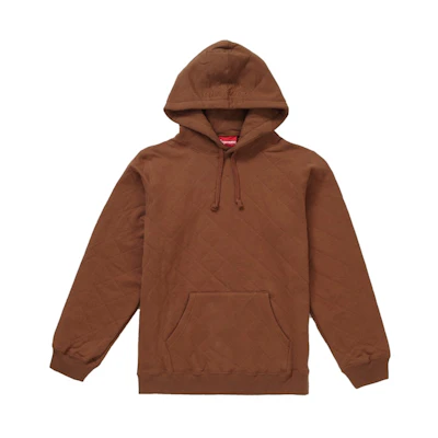 Supreme Quilted Hooded Sweatshirt Brown