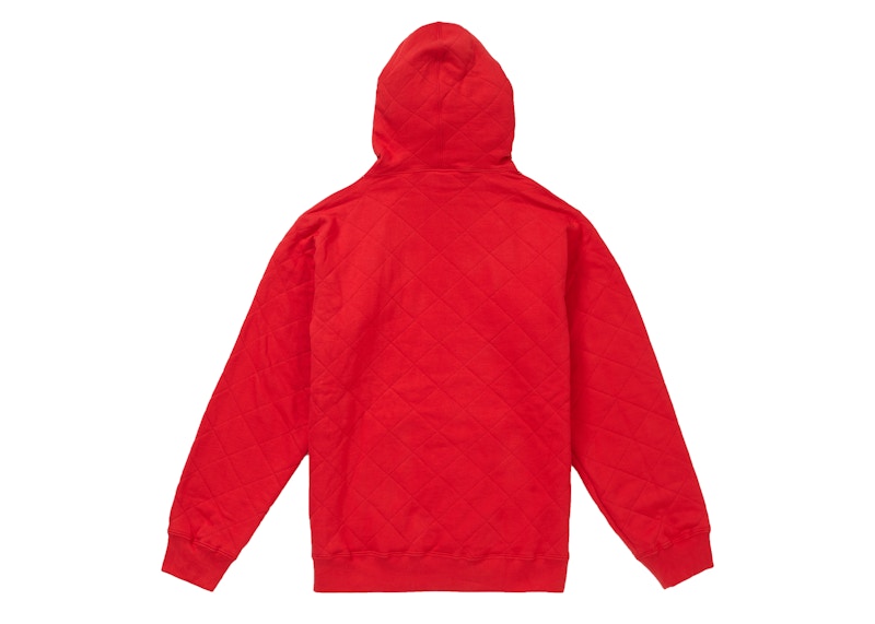 Supreme Quilted Hooded Sweatshirt Red 圖 2