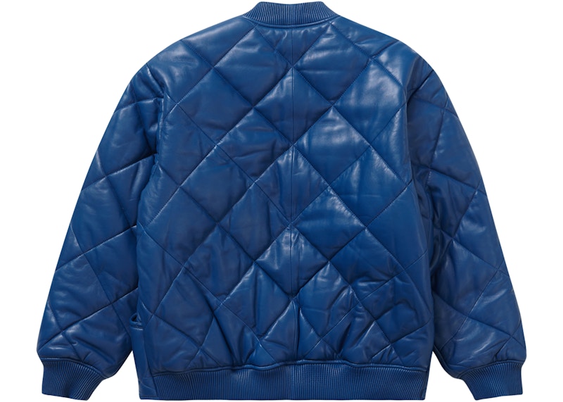 Supreme Quilted Leather Work Jacket Royal 圖 3