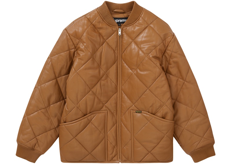 Supreme Quilted Leather Work Jacket Tan