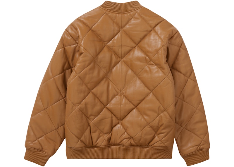 Supreme Quilted Leather Work Jacket Tan 圖 3