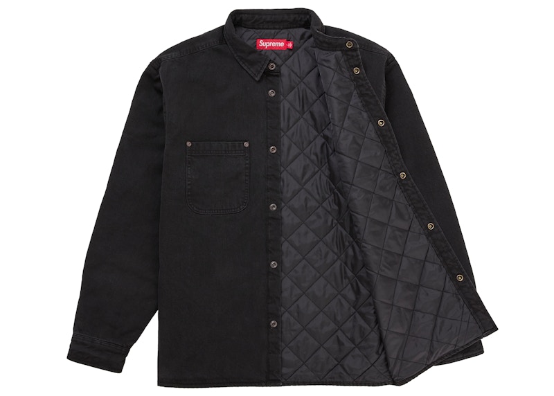 Order シュプリーム キルテッド裏地デニムスナップシャツ (SS26) ブラック