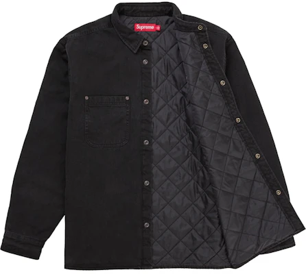 シュプリーム キルテッド裏地デニムスナップシャツ (SS26) ブラック Order シュプリーム キルテッド裏地デニムスナップシャツ (SS26) ブラック