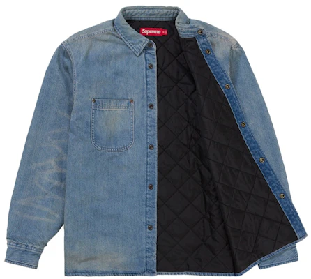 シュプリーム キルテッド裏地付きデニムスナップシャツ (SS26) ブルー Order シュプリーム キルテッド裏地付きデニムスナップシャツ (SS26) ブルー