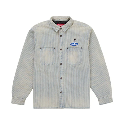 Supreme Quilted Lined Denim Snap Shirt (SS26) Stripe