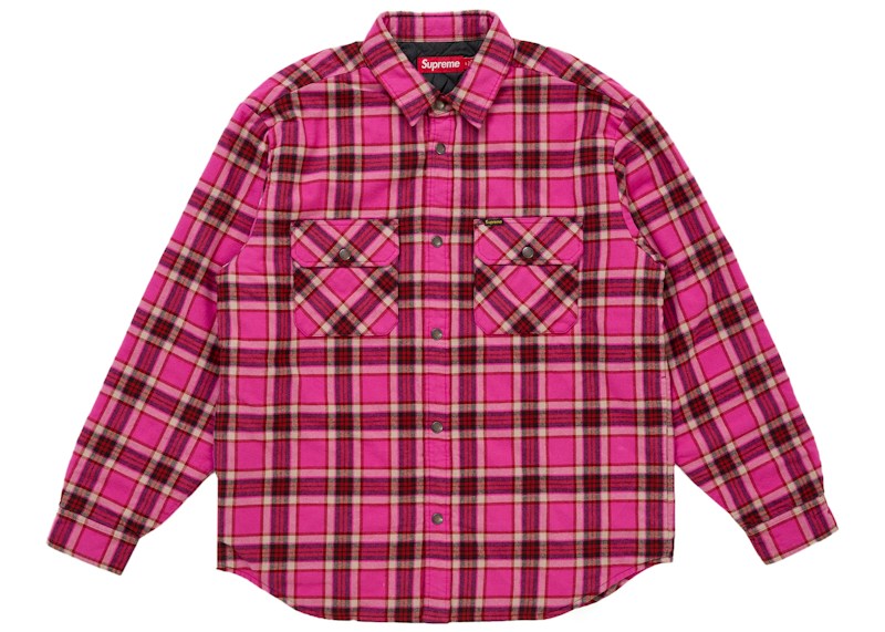 Supreme Quilted Lined Flannel Snap Shirt (FW26) Pink