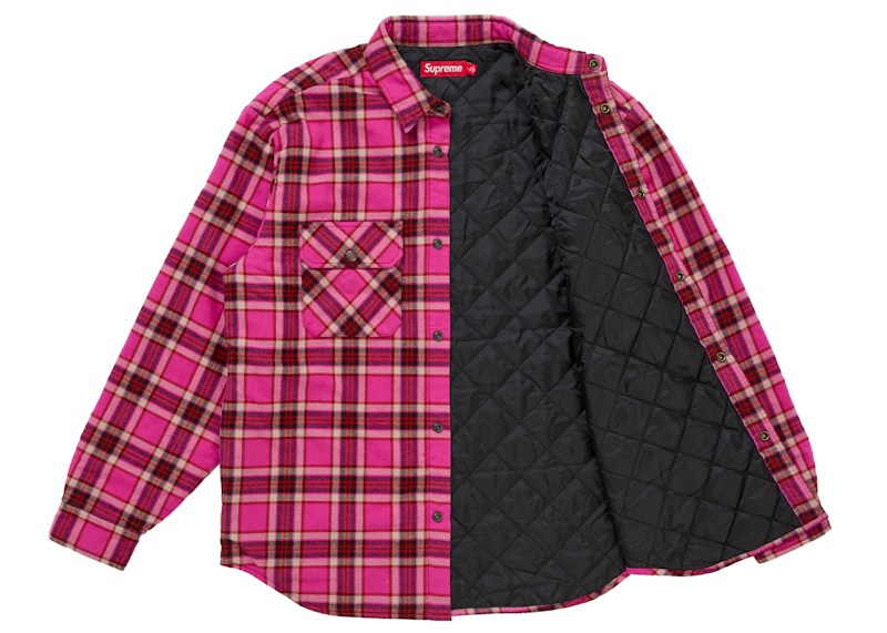 Order Supreme 菱格鋪棉內裡法蘭絨按扣襯衫 (FW26) 粉紅色