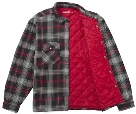 シュプリーム キルテッド ラインド フランネル スナップ シャツ ブラック Order シュプリーム キルテッド ラインド フランネル スナップ シャツ ブラック