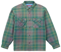 Supreme Quilted Lined Flannel Snap Shirt Green Supreme Quilted Lined Flannel Snap Shirt Green