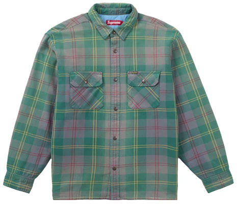 シュプリーム キルテッド 裏地 フランネル スナップ シャツ グリーン Buy シュプリーム キルテッド 裏地 フランネル スナップ シャツ グリーン