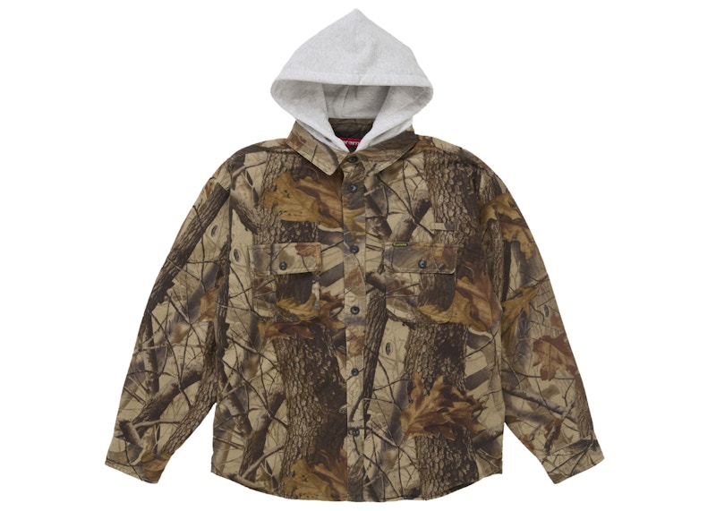 Supreme Quilted Lined Hooded Flannel Shirt Realtree Hardwoods Camo