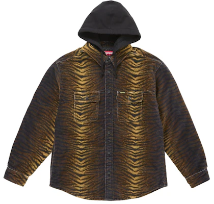 Supreme 絎縫連帽天鵝絨襯衫老虎圖案 Buy Supreme 絎縫連帽天鵝絨襯衫老虎圖案