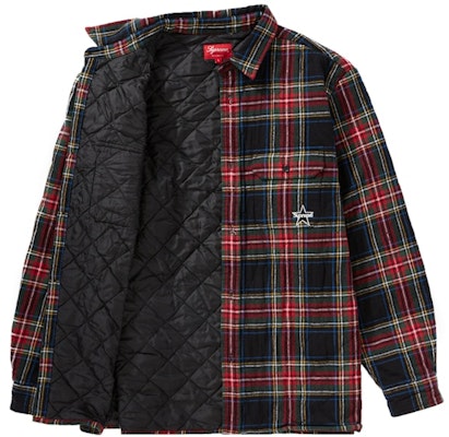 Supreme Quilted Plaid Flannel Shirt Black Order Supreme Quilted Plaid Flannel Shirt Black