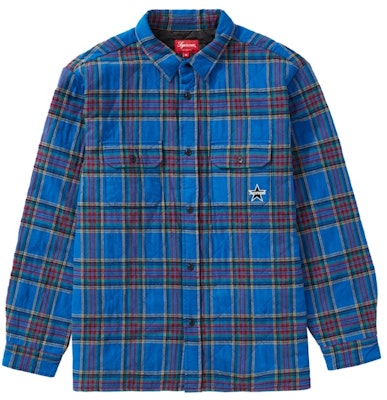 Supreme 复古皇家蓝格纹绗缝法兰绒衬衫 Buy Supreme 复古皇家蓝格纹绗缝法兰绒衬衫