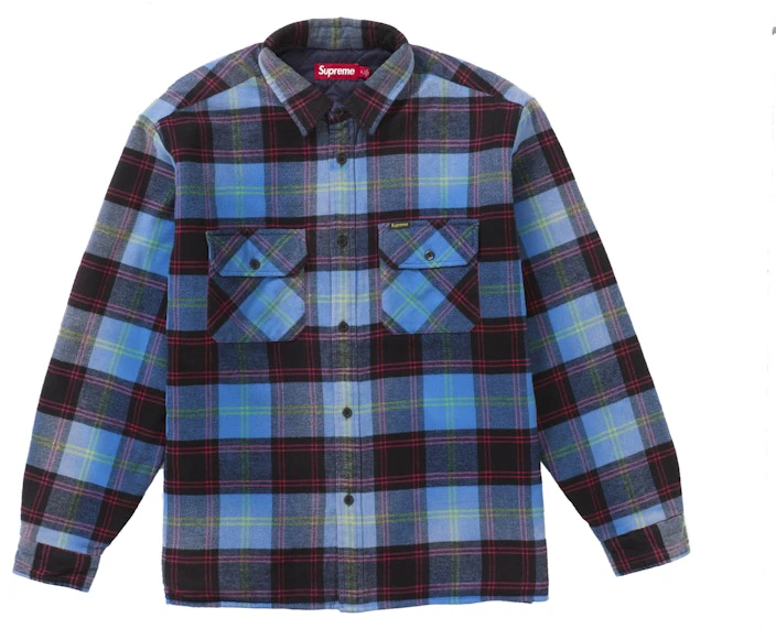 supreme-quilted-plaid-shirt-blue
