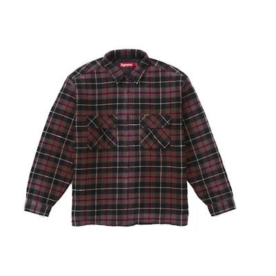 Supreme Quilted Plaid Shirt Grey