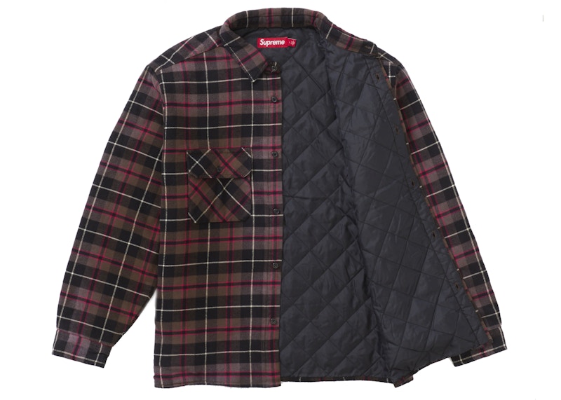 Order Supreme Quilted Plaid Shirt Grey